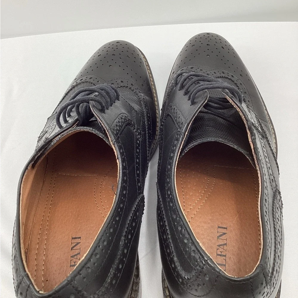 Alfani Tyler Wing-Til Derby Black Leather Oxford Shoes
